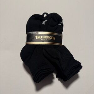 True Religion Socks Mens Black 12 Pack